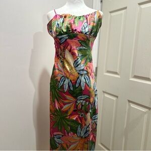 H&M Pink and Red Spaghetti Strap Slip Dress